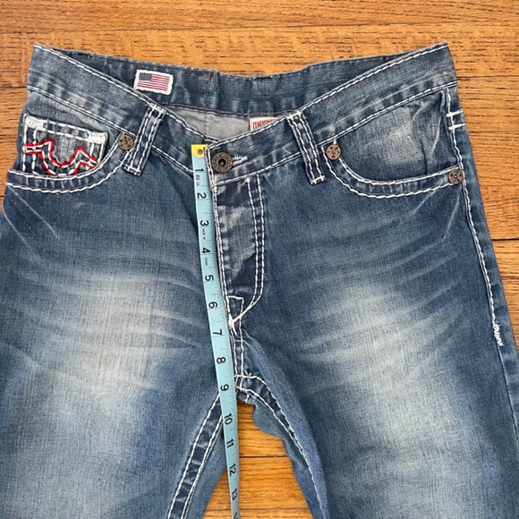 Iconic Y2K True Religion Mickey Big T Jeans Wide Stitching Low Rise Sz 32 - Picture 6 of 10